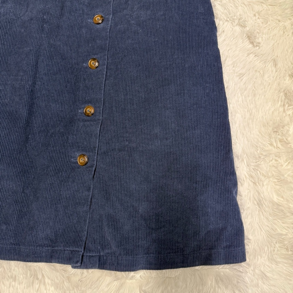 The Vermont Country Store Cotton Corduroy Skirt Womens L Button Front w Pockets - Picture 3 of 12